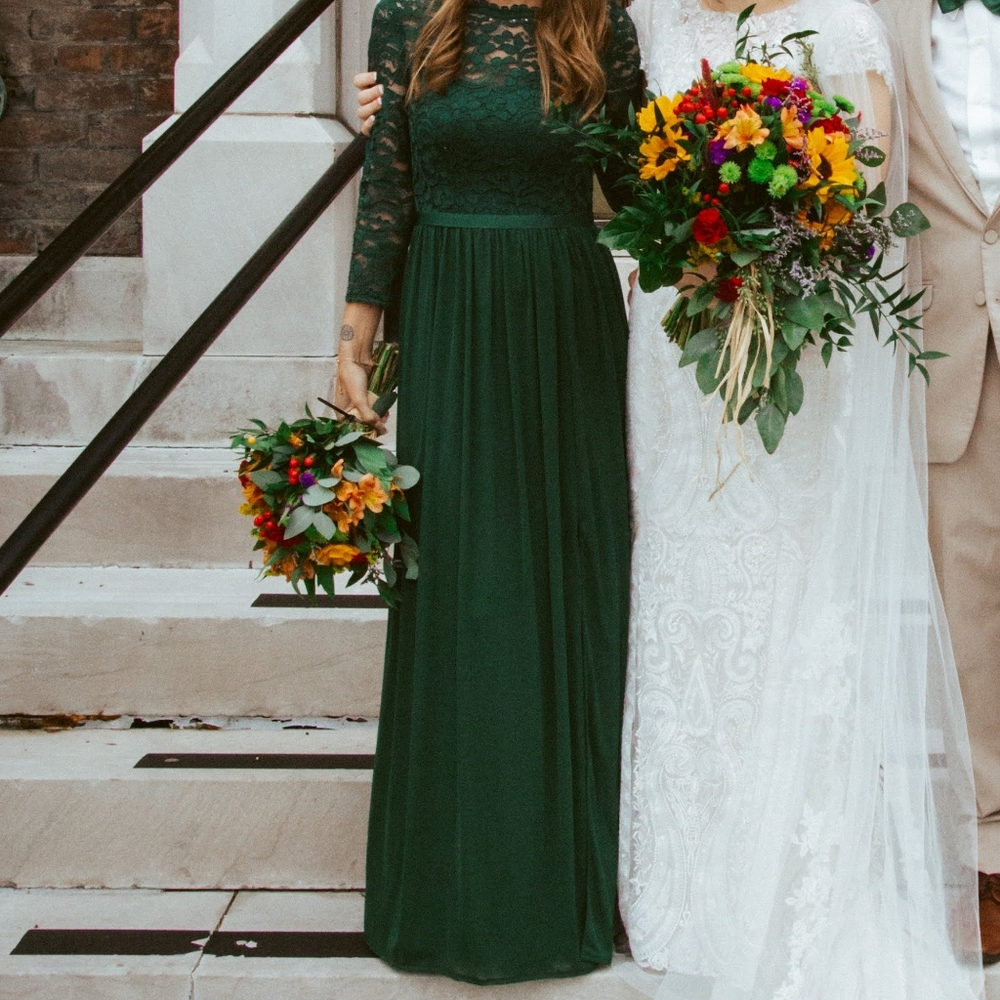 Green formal gown/bridesmaid dress